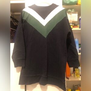 Navy and Green Sweatshirt dress